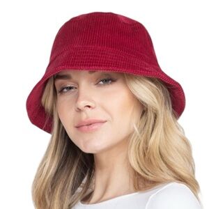 HADLEY WREN Corduroy Fisherman Bucket Hat in Cranberry
